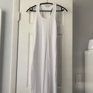 COPY - VINCE ribbed racer back dress in white